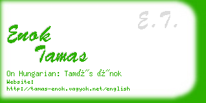 enok tamas business card